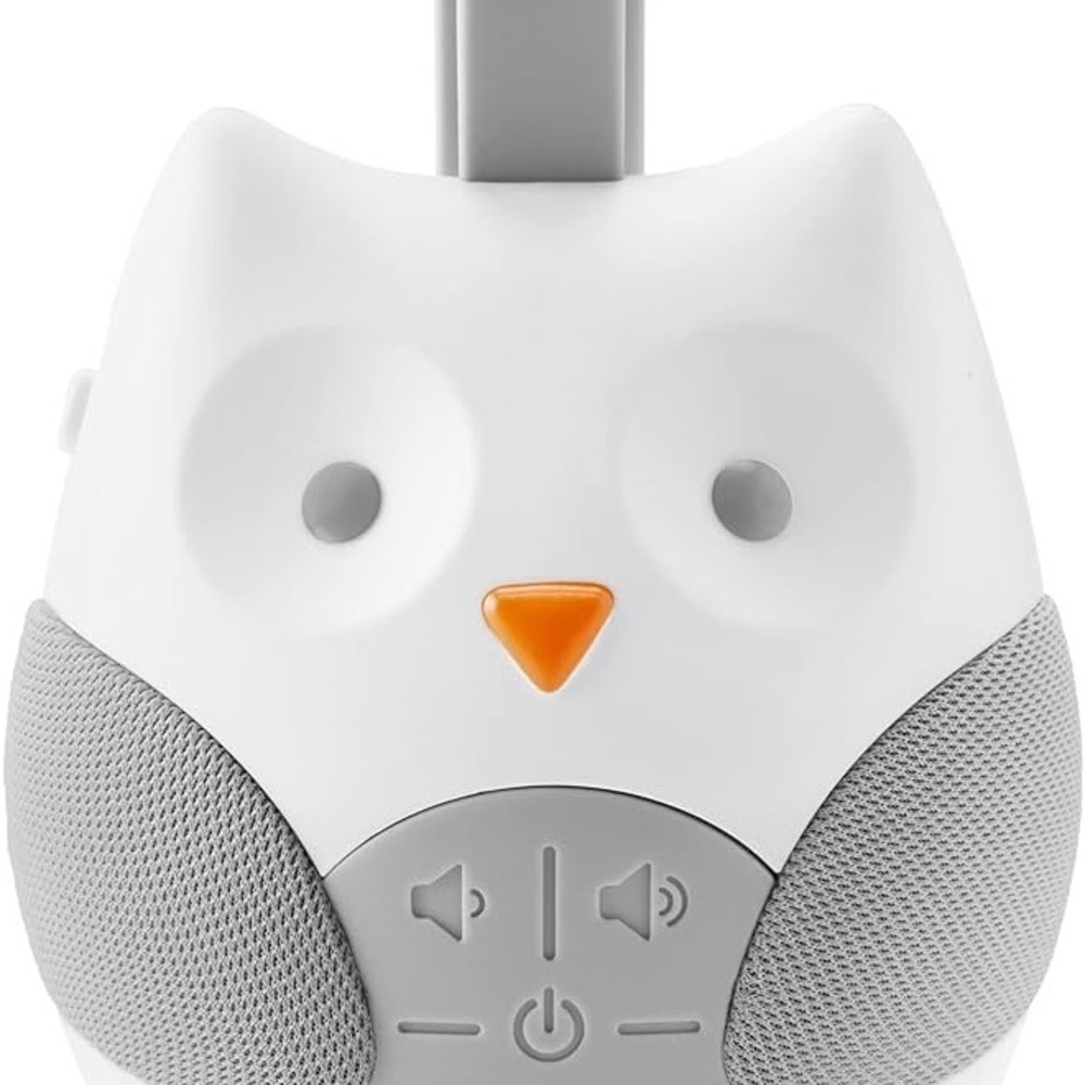 Skip Hop Owl Toy Speaker in White and Gray with Orange Accent